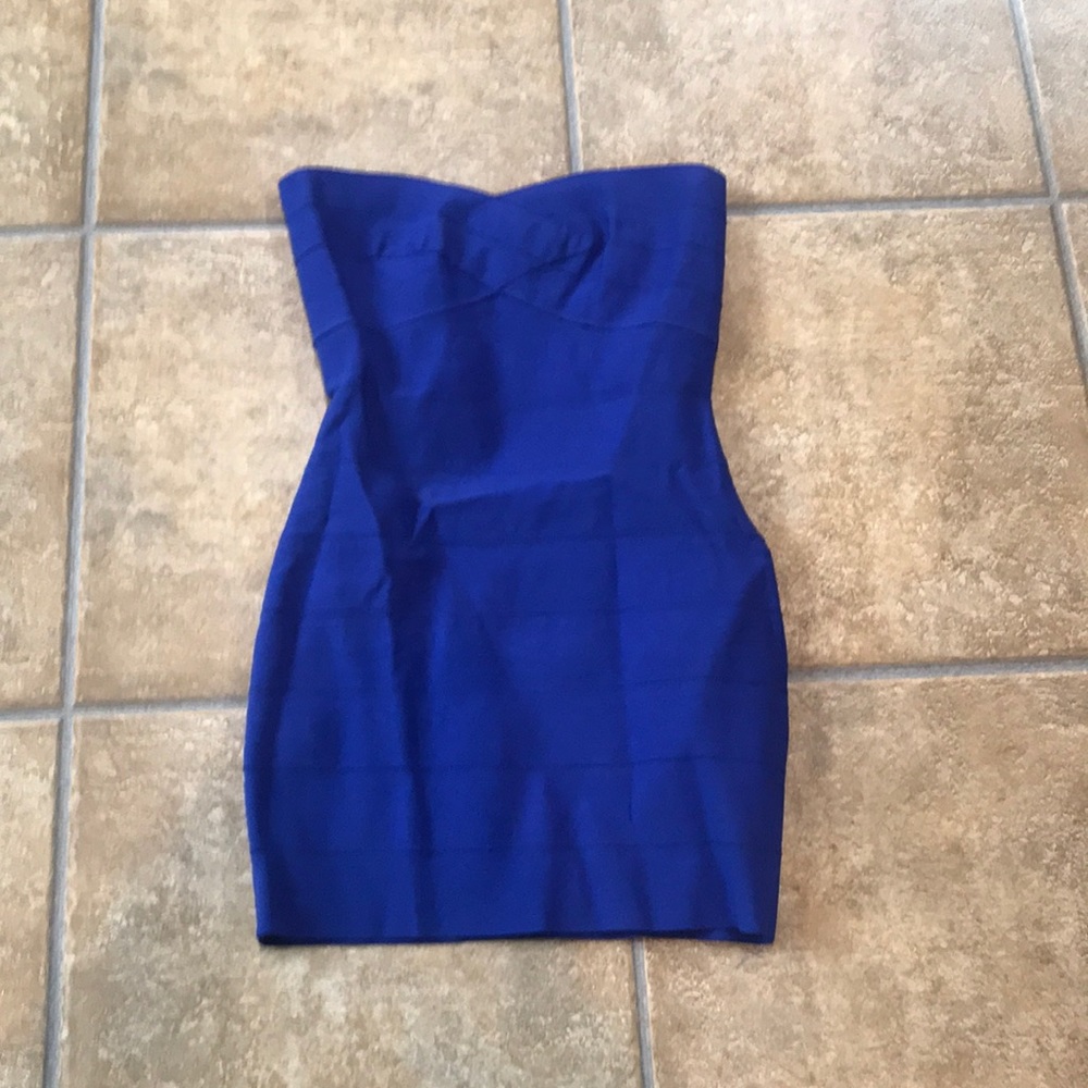 Blue tight dress